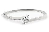 3/8 Carat Diamond 14K White Gold Bangle Bracelet