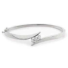 3 8 Carat Diamond 14K White Gold Bangle Bracelet by Diamond.com