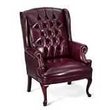 Alera CE42VY31MY Century Series Wing Back Guest Chair, Mahogany Finish/Oxblood Vinyl