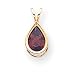 14k 9x6mm Pear Garnet Bezel Pendant