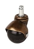 2 Antique Brass Ball Caster with Universal Grip Ring Stem