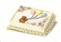 Dollhouse Miniature Baby Shower Decorated Sheet Cake