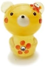 Japanese Fluffy Tangerine Bear Mascot Handmade Frosted Glass Shining Daisy Petals Rilakkuma Decorative Figure