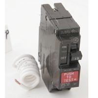 General Electric THQL1115GF Circuit Breaker,1Pole,15A,THQ,GFCI,10kA