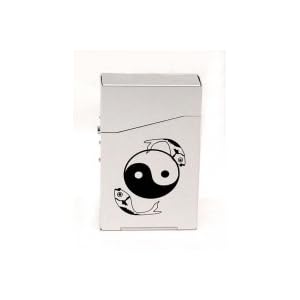 Outer Rebel Fashion Flasks and Smoking Accessories- Yin Yeng Koi Flip-Top Stainless Steel Cigarette...