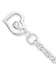 Sterling Silver Heart Bracelet QG1463-7.5"