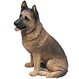 Sandicast German Shepherd Original Size Figurine-Sitting