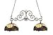 Landmark Lighting 239-VA Grapevine 2 Light Island Light in Vintage Antique with Tiffany Style Glass 