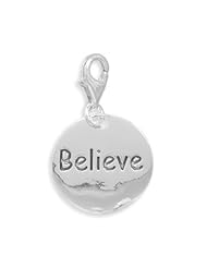 Sterling Silver Believe Charm
