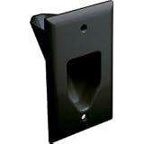DataComm 45-0001-BK 1-Gang Recessed Low Voltage Cable Plate (Black)