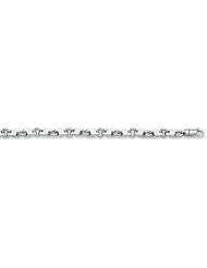 5mm 14k Fancy White Gold Link Bracelet 9"