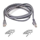 Belkin FastCAT - Patch cable - RJ-45 (M) - RJ-45 (M) - 3 ft - UTP - ( CAT 5e ) - gray (pack of 16 )