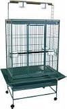 Brand New Parrot Bird Wrought Iron Cage Play-Top w/ Parrot Toys 32x23x66-WI32HGN - PT