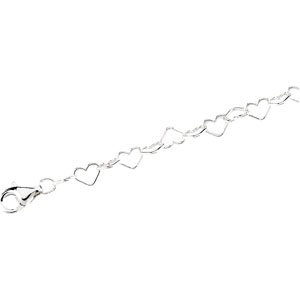 Sterling Silver Heart Link Chain - 7.25 inches Sterling Silver Heart Link Chain - 7.25 inches