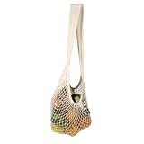 Reusable Grocery Storage String Natural Cotton Bag 14 by 13