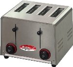 Commercial Pop-up Toaster, Four 1-1/8 in Slots, Stainless Steel