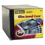 FELLOWES NEATO SLIM JEWEL CASE BLACK/CLEAR 50-PK