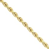 14k 5.5mm D-Cut Rope Lobster Clasp Chain Anklet - 9 Inch
