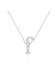 Micro-Pave Initial F Pendant Necklace