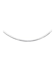Silver 16" With Rhodium Finish 6.0mm Diamond Cut Classic Omega With Lobster Clasp