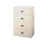 Fireking Fireproof Lateral 4 Drawer Filing Cabinet Platinum 4U3857-CMLIN
