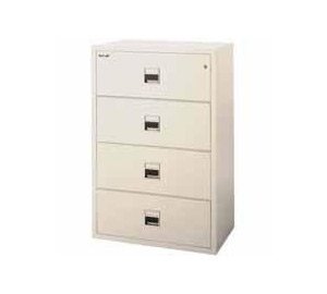 Fireking Fireproof Lateral 4 Drawer Filing Cabinet Platinum 4U3857-CMLIN
