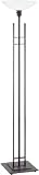 Contemporary Niko Pewter/Frost Finish Iron Torchiere Floor Lamp
