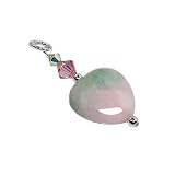 Sterling Silver Swarovski Crystal & Jade Heart Pendant