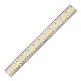 12 Wood School Ruler with Single Metal Edge, 1/16 & Metric Scale, 36/box - Same Day Shipping (orders by 3 pm), Next Day Delivery (in most cases)