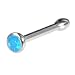 Jewelry : Swarovski CARIBBEAN BLUE OPAL Nose Bone