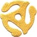 Yellow 1.5 45 rpm Record Adapter - Embroidered Iron On or Sew On Patch
