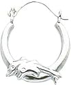 White-gold Hoop Dolphin Earrings Ear Jewelry New