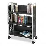 SAF5336BL - Safco Scoot One-Sided 3-Shelf Steel Book Cart