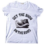 POP Tシャツ 「旅に出よう！」を意味するポジティブメッセージＵネックＴシャツ sneeker