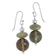 .925 Silver, Jasper & Faceted Smoky Quartz Earrings