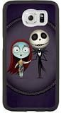 ZAE Made Phone Case with Free Screen Protector [Tempered Glass] Nightmare Before Christmas Jack and Sally Cover Black Case for Samsung Galaxy S6 BBF-40953