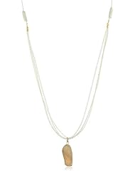 Mima "Terra" Jasper, Mother-Of-Pearl and Leather, Gold-Filled Necklace