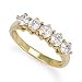 Jewelco London 9ct Solid gold hand finished cubic zirconia set 5 Stone Eternity Ring