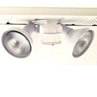 Heath Zenith SL-5318-WH-D 300-Watt Motion-Sensing Shielded Wide-Angle Twin Security Light, White