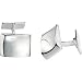Silver Concave Cufflinks by Fred Bennett