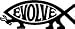 EvolveFISH Symbol Vinyl Cut-Out Sticker $4.00 Here is our classic Evolve Fish symbol, in a cut-out vinyl sticker. Available in a 13