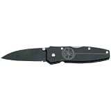 Klein Tools 44001BLK Black Lightweight Lockback Knife with Black Aluminum Handle, 2-12-Inch Drop-Point Blade