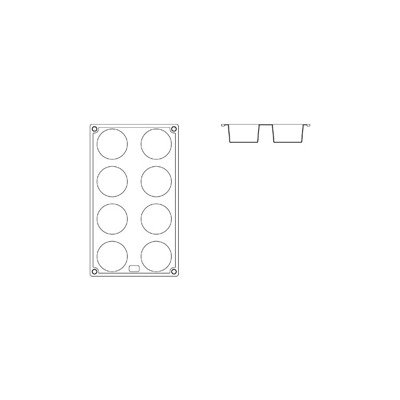 2 Muffin Non-Stick Silicone Mold Size: Dia 2 x H 1 1/8