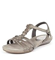 Footglove™ Original Leather Wide Fit Plait Gladiator Sandals