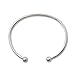 Silver Tone Cuff Bangle Bracelet with Screw End
