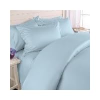 1200 Thread Count KING Size 4pc Egyptian Bed Sheet Set, Deep Pocket, AQUA Light Blue