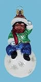 Boy on Snowball 4 1/2 Ornament - set of 6