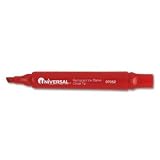 Universal® Chisel Tip Permanent Marker MARKER,PERM,CHSL,RG,RD (Pack of20)
