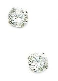 14k White Gold 5mm Round CZ Screwback Earrings - JewelryWeb