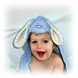 Bunny - Light Blue Hooded Towel by Frog Kiss Designs